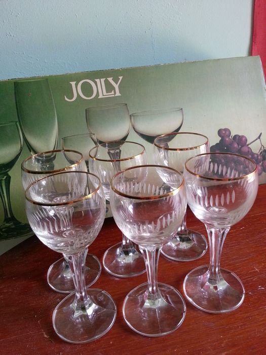 Бокалы стеклянные набор Jolly, Чехия времён СССР