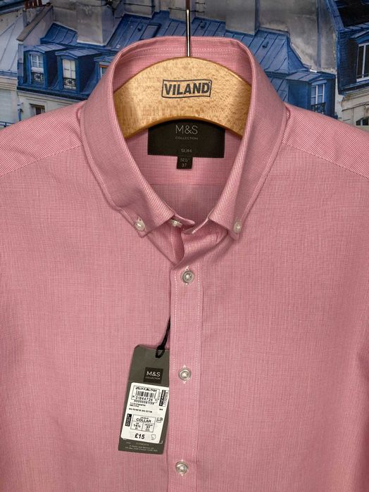 Рубашка M&S Collection Slim Fit — новая с бирками, британская классика по доступной цене!