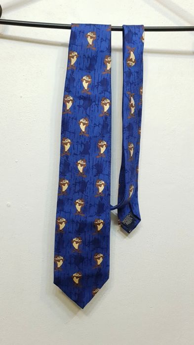 Retro vintage krawat jedwabny Tie Rack Looney Tunes diabeł tasmański
