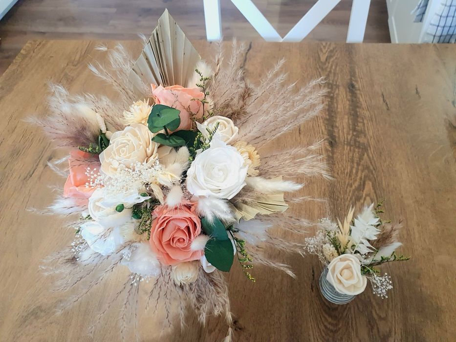 Bukiet ślubny zestaw boho