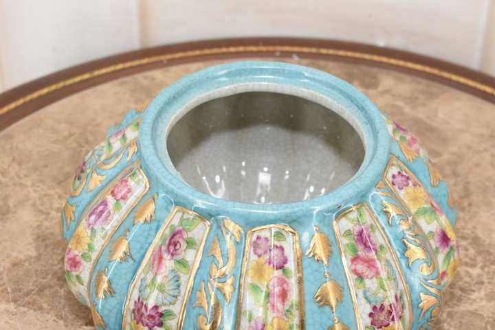 Porcelanowa Szkatuła Bomboniera – Okuta Brązem – Złocona Sygnowana