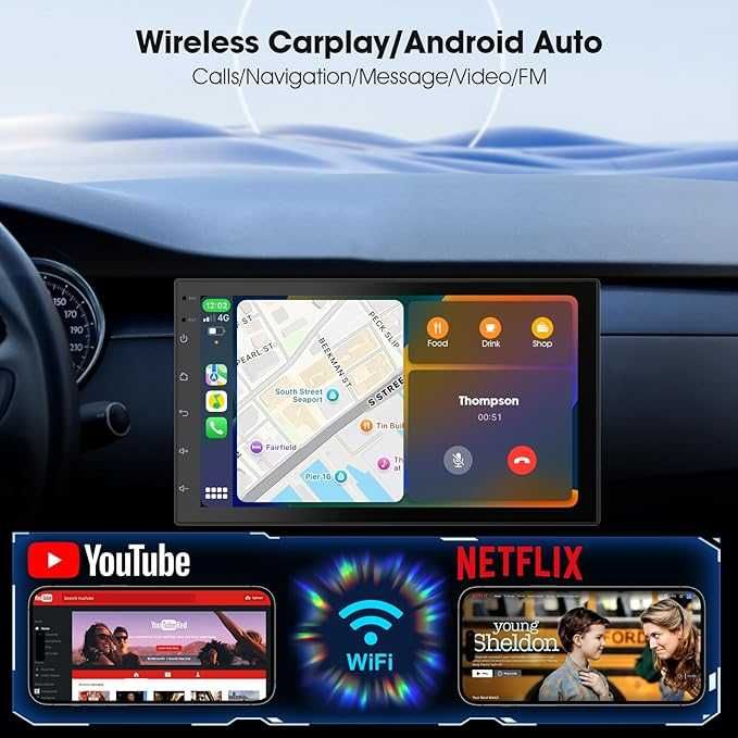 Автомагнітола Haudio 7" 2DIN CarPlay Android Auto GPS BT 5.0
