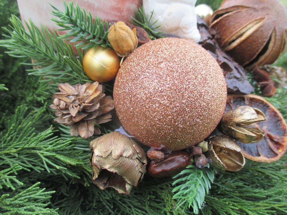 Новогодний подсвечник с пряностями ручной работы