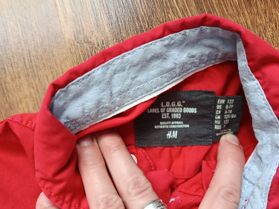 Czerwona koszula chłopięca 122 H&M