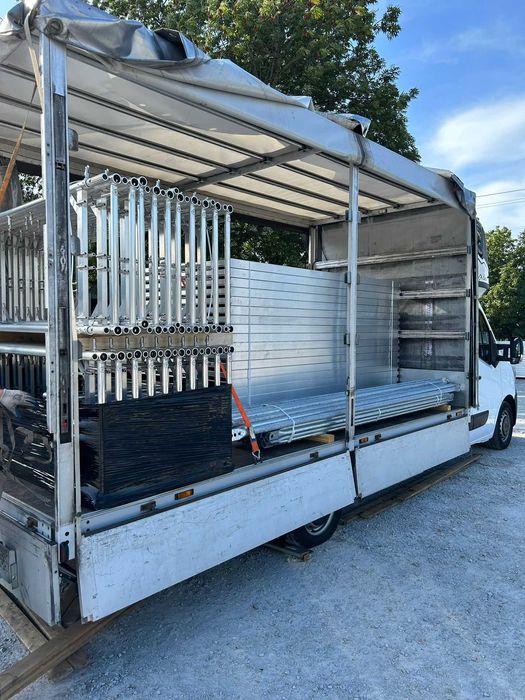 Aluminiowe lekkie rusztowanie typ Plettac 10,3 m x12 m =123,60 m2 do ociepleń, kompletne, nowe