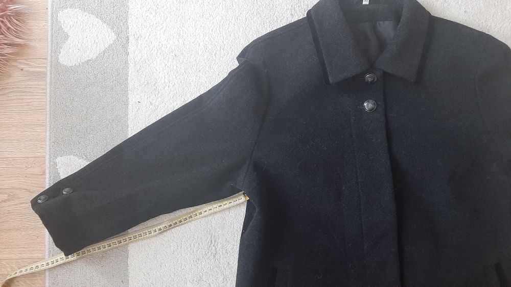 Dlugi welniany kaszmirowy plaszcz vintage oversize klasyczny cashmere