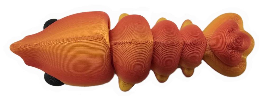 Lśniąca Krewetka — figurka ruchoma krewetka — Druk 3D