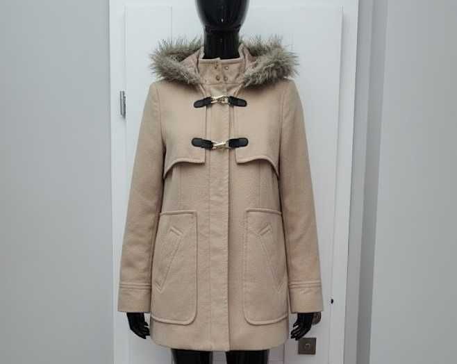 Beżowy płaszczyk Atmosphere L kurtka kaptur przejściowa wiosna jesień