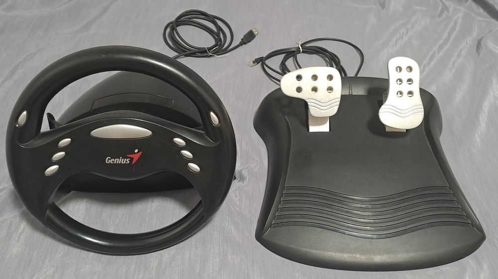 игровой руль Genius Speed Wheel 3 с педалями, кермо для пк
