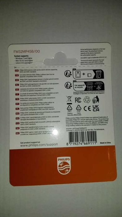 Karta pamięci SDHC microSD Philips FM32MP45B 32 GB