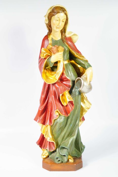 Święta Elżbieta Duża drewniana rzeźba figura polichromia