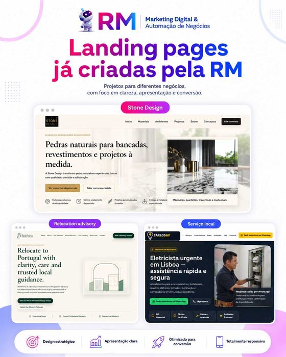 Criação de Site Promocional para Negócios 200€ | Entrega em 48h