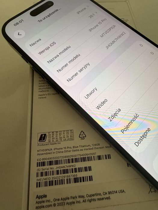 iPhone 15 Pro 128gb Titanium Blue Bateria 100%