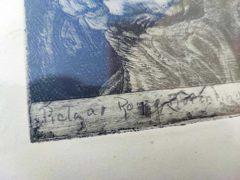 Grafika,P.Jezus zdjęty z Krzyża,1949 r.sygn.podpisem,za szybą