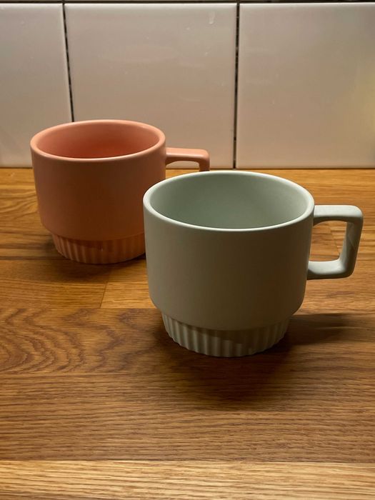 Dwa Kubki - różowy i miętowy