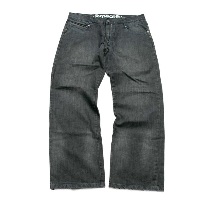 Y2k Meatfly baggy jeans spodnie jeansowe szerokie XL skate