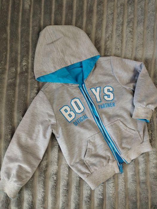 Тепла кофта з капюшоном, куртка-вітровка двостороння