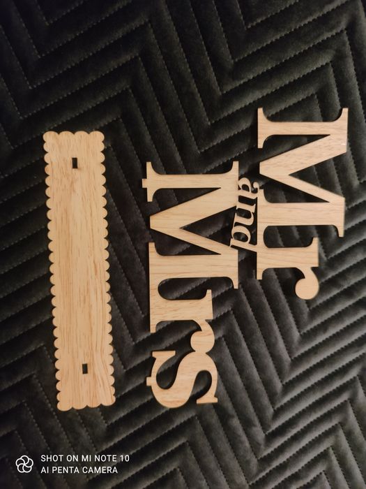 Toper Mr and Mrs drewniany duży ślub wesele Boho rustykalne