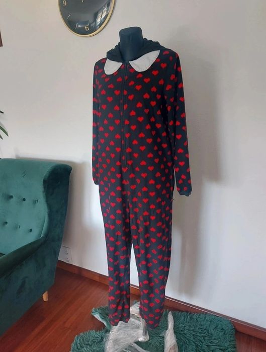 Kombinezon Mickey Mouse polarowy Disney Myszka Minnie serduszka S M