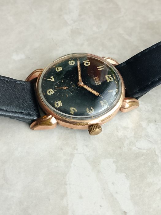 Zegarek męski Beha 15 jewels Krab złocony