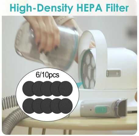 6 filtros EPA com 9,5 cm de diametro, para para aspiradores