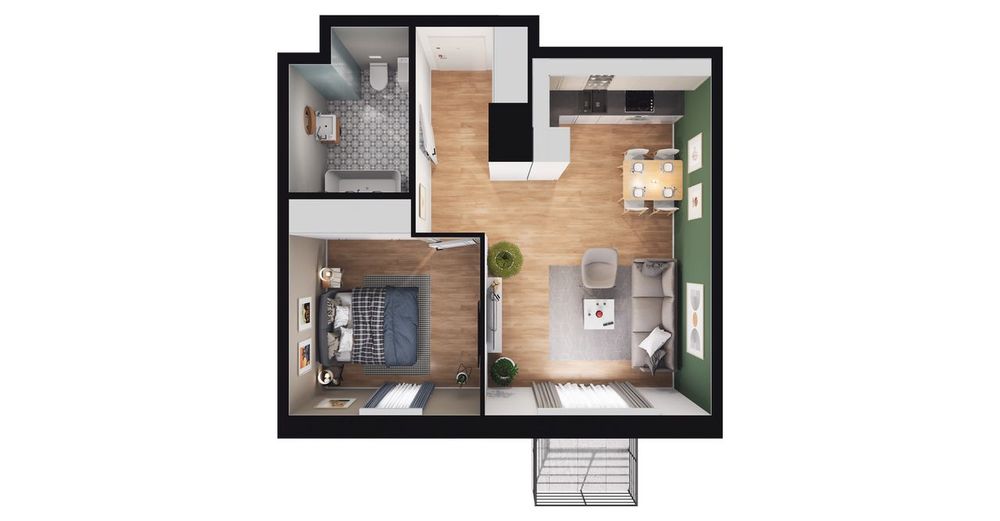 2-pokojowe mieszkanie 43m2 + balkon Bez Prowizji