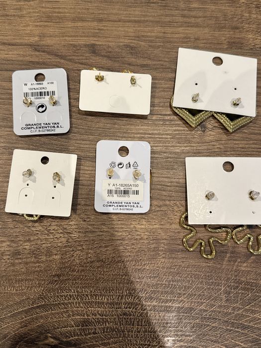 Lote 6 pares de brincos aço NOVOS