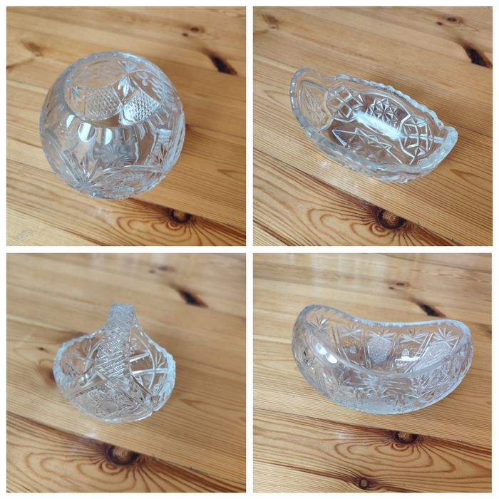 Kryształy Polskie PRL, porcelana Rumuńska zestaw 16 sztuk