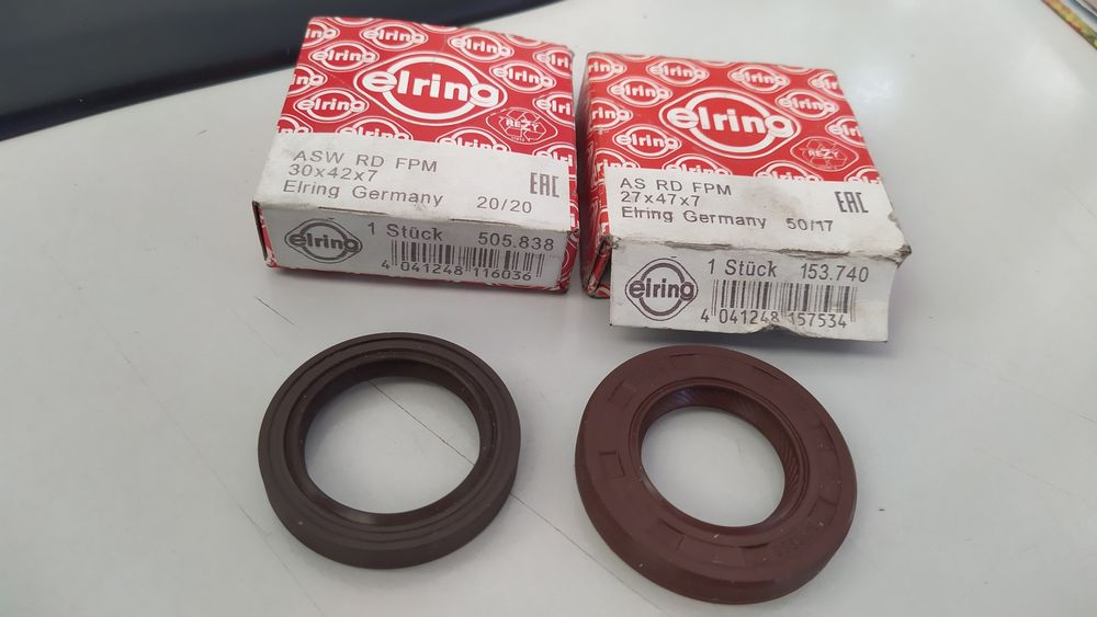 Сальники распредвала и коленвала Elring.