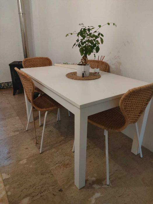 4 cadeiras em bambu claro