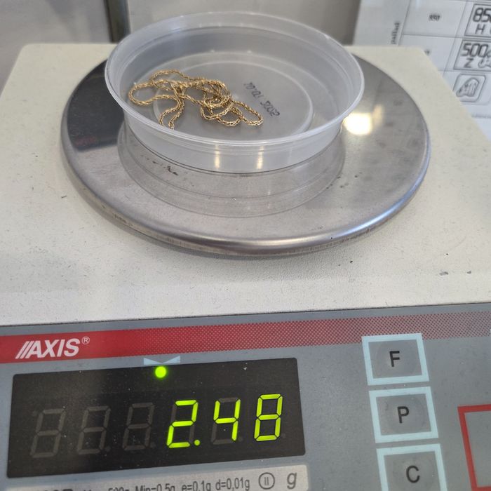 Złoty łańcuszek 585 splot lisi ogon długość. 45cm