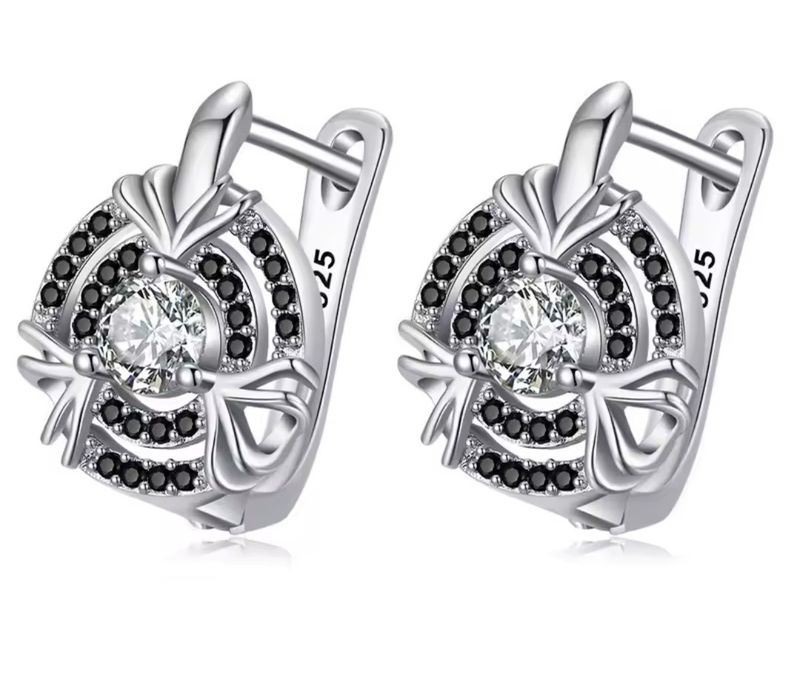 Сережки з фіанітами S925, серьги серебряные с фианитами