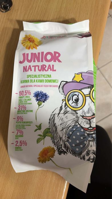 Alegia Junior Natural karma dla świnki morskiej/kawii