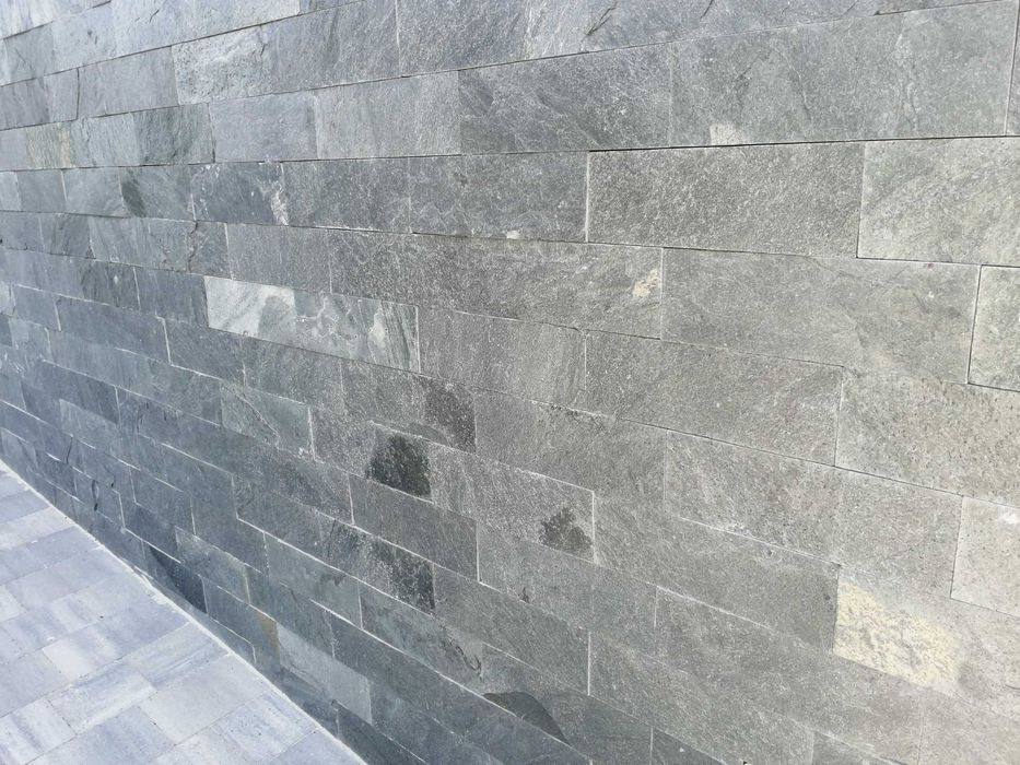 Płytki Łupek Silver Grey Kamień Naturalny 30x10 elewacja ogrodzenie