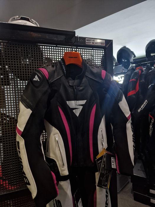 Kurtka skórzana SHIMA MIURA 2.0 Czarny/Biały/Różowy 36 !Sklep! !Opis!