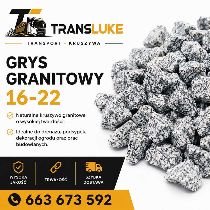 KRUSZYWA GRANITOWE I BAZALTOWE | Grys | Piasek | Tłuczeń | Transport