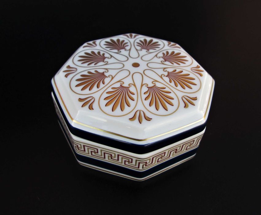 VISTA ALEGRE Antiga Caixa Regaleira em Porcelana coleção GRÉCIA