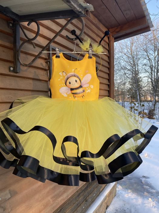 Сукня бджілки обруч крила жовта костюм  на свято весни день мами пишна