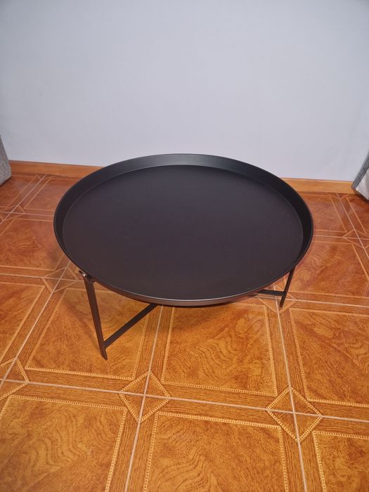Mesa Centro Redonda Metálica Preto
