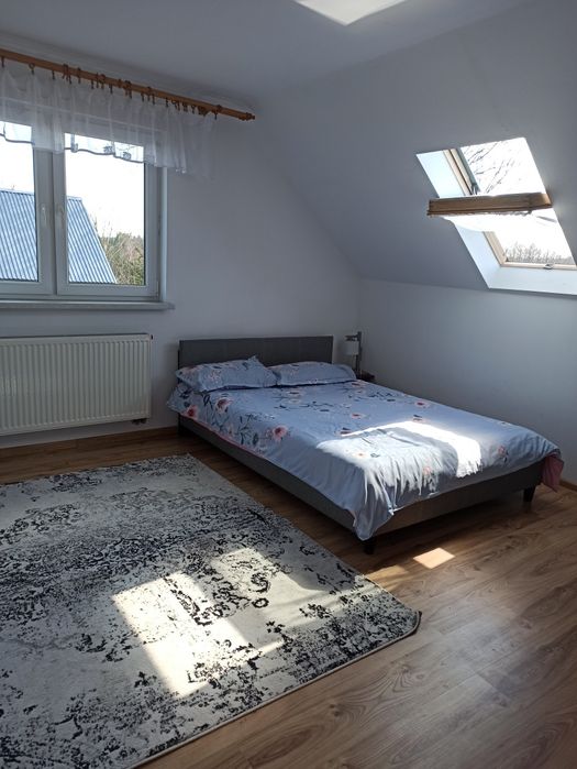 Dom nad jeziorem z jacuzzi ogrodowym .