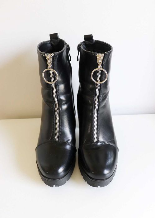 whimsy wysokie botki witchy buty czarne eko skóra alt emo goth punk cyber metal koturny obcasy boots