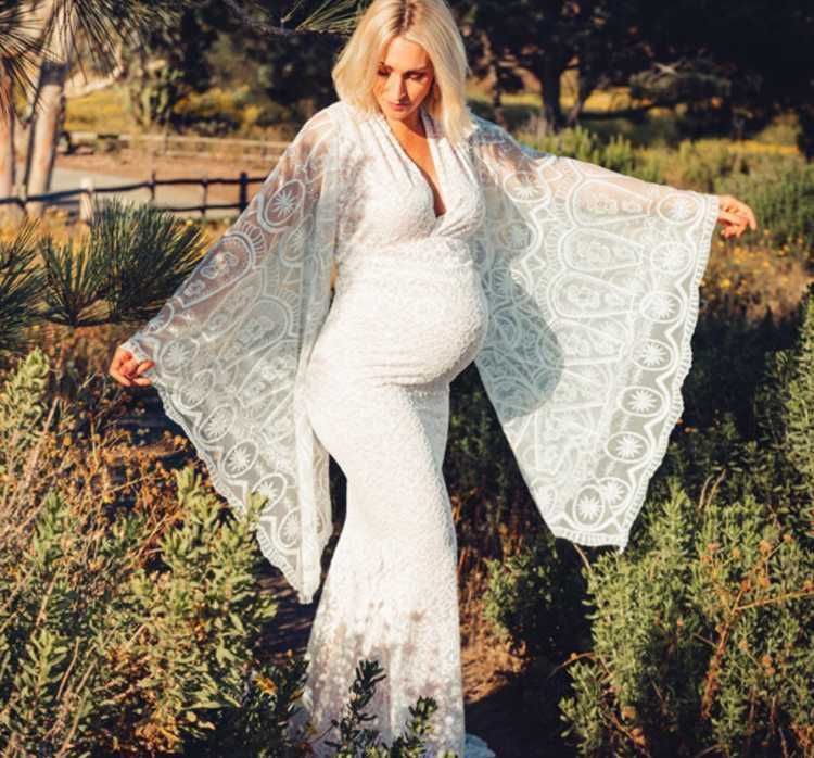 SUKNIA BOHO ŚLUBNA MAXI tren koronkowa szerokie rękawy S 36 38