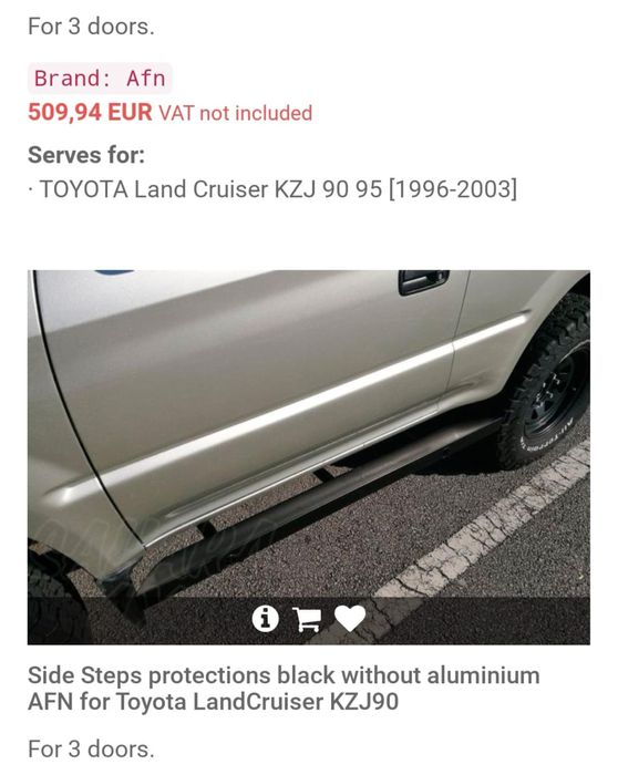 Estribos Rocksliders Toyota Land Cruiser KZJ 90