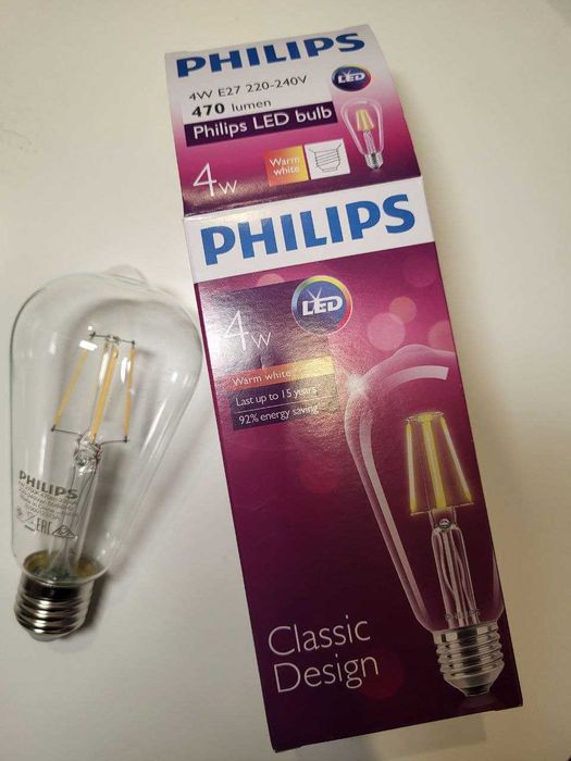 LED лампа Philips 4w, 2700k, 470lm