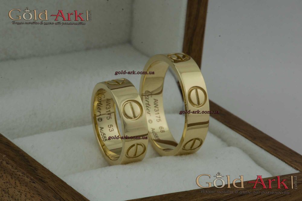 Обручальные кольца Картье лимонное 585