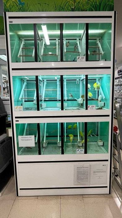 Aviário com Led 12 compartimentos