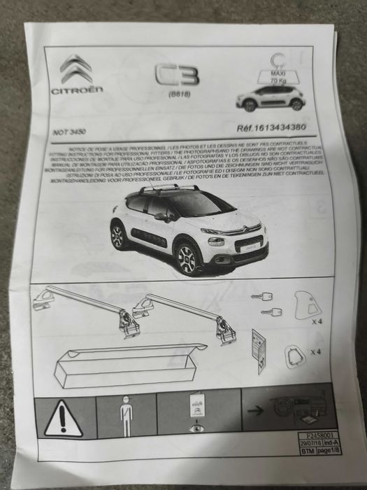 Barras tejadilho Citroen C3 (originais)