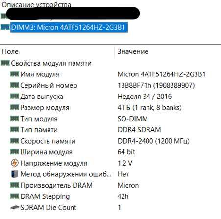 Оперативна пам'ять SODIMM DDR4 4Gb