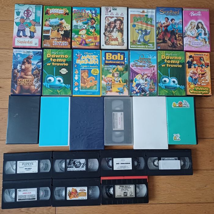 27 kaset VHS z bajkami
