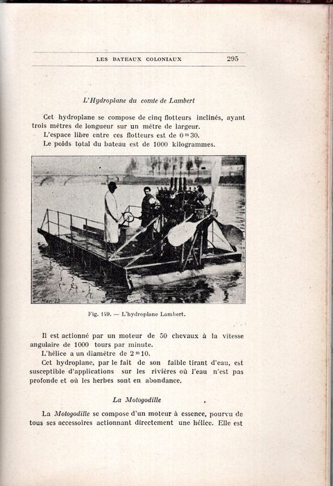 Georges lumet le moteur á mélange tonnat dans la navigation 1909